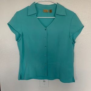 Vintage Caslon 100% silk top size petite med